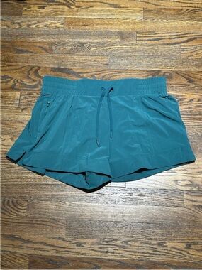all in motion Teal Athletic Drawstring Shorts 4 in inseam woven mid-rise shorts